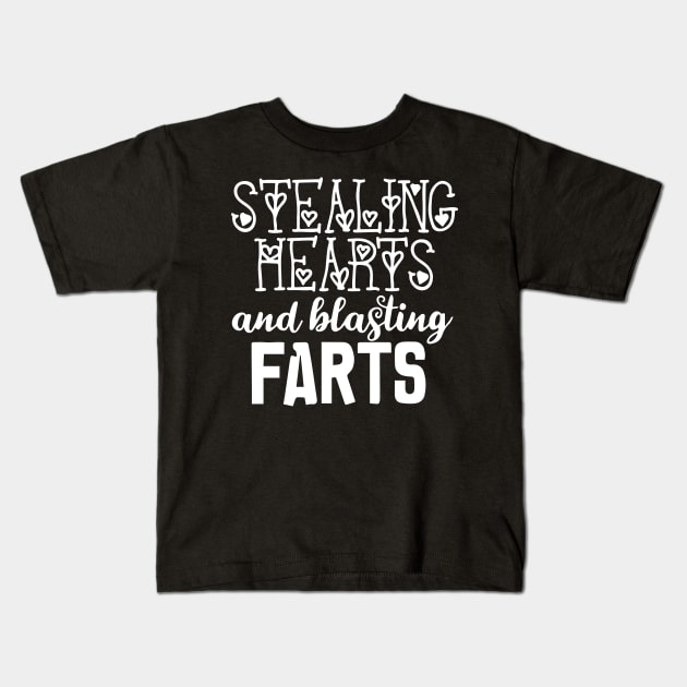 Stealing Hearts & Blasting Farts Kids T-Shirt by pako-valor